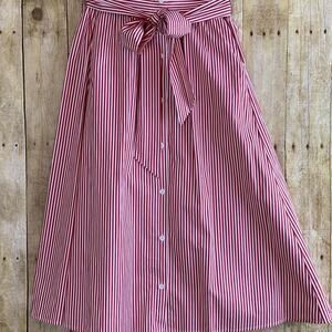 Vintage Inspired Swing Midi Skirt Button Front